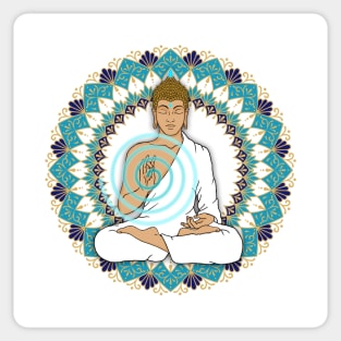 Mandala Abhaya Mudra Buddha Energy Spiral Sticker